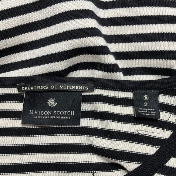 MAISON SCOTCH 100% Cotton Stretch Knit Long Sleeve T-Shirt Dress US Sz 2 - Picture 4 of 10